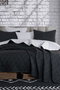 L'essentiel linge de maison Juego de Colcha Doble Negro y Gris